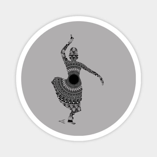 Indian Classical Dancer Magnet by Miss Compass Hands 